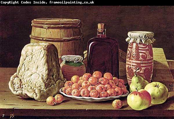 Luis Eugenio Melendez Still Life with Fruit and Cheese